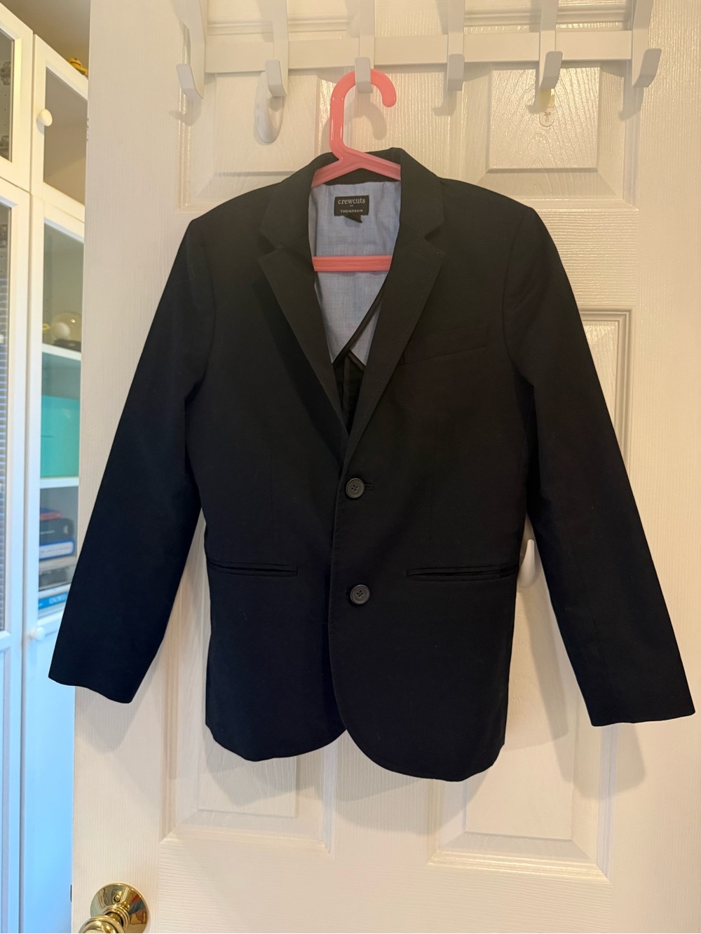 Boys Black Two-Button Blazer and Pants Suit